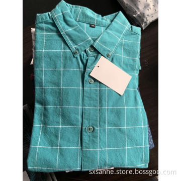 Men's Blue Plaid Casual Shirt